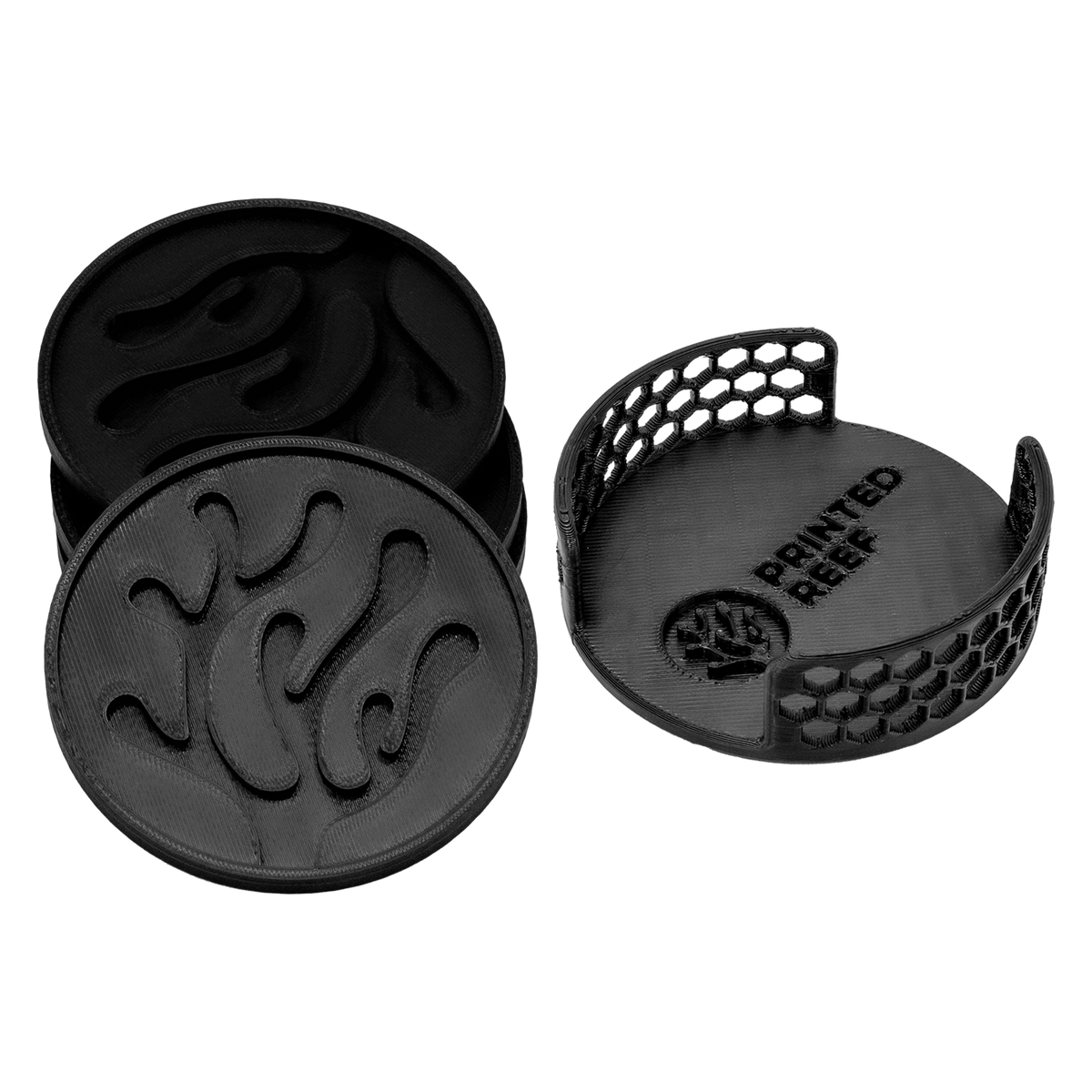 Printed Reef Coral Coasters Set